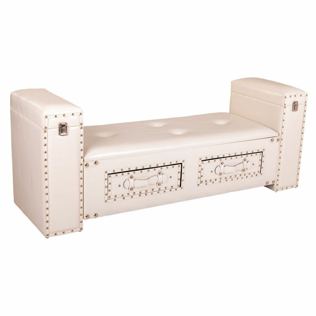 Banquette Alexandra House Living Blanc Polyuréthane Bois Mdf 40 X 52 X 130 Cm