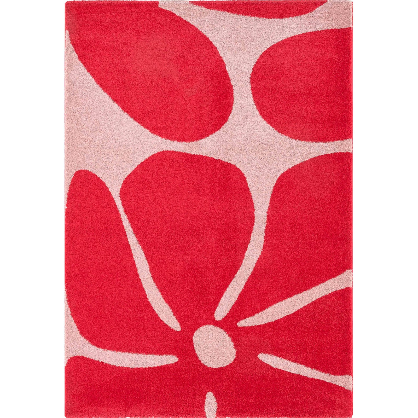 Tapis Rouge Moderne Épais Doux À Poils Longs Intérieur - 80 X 140 Cm