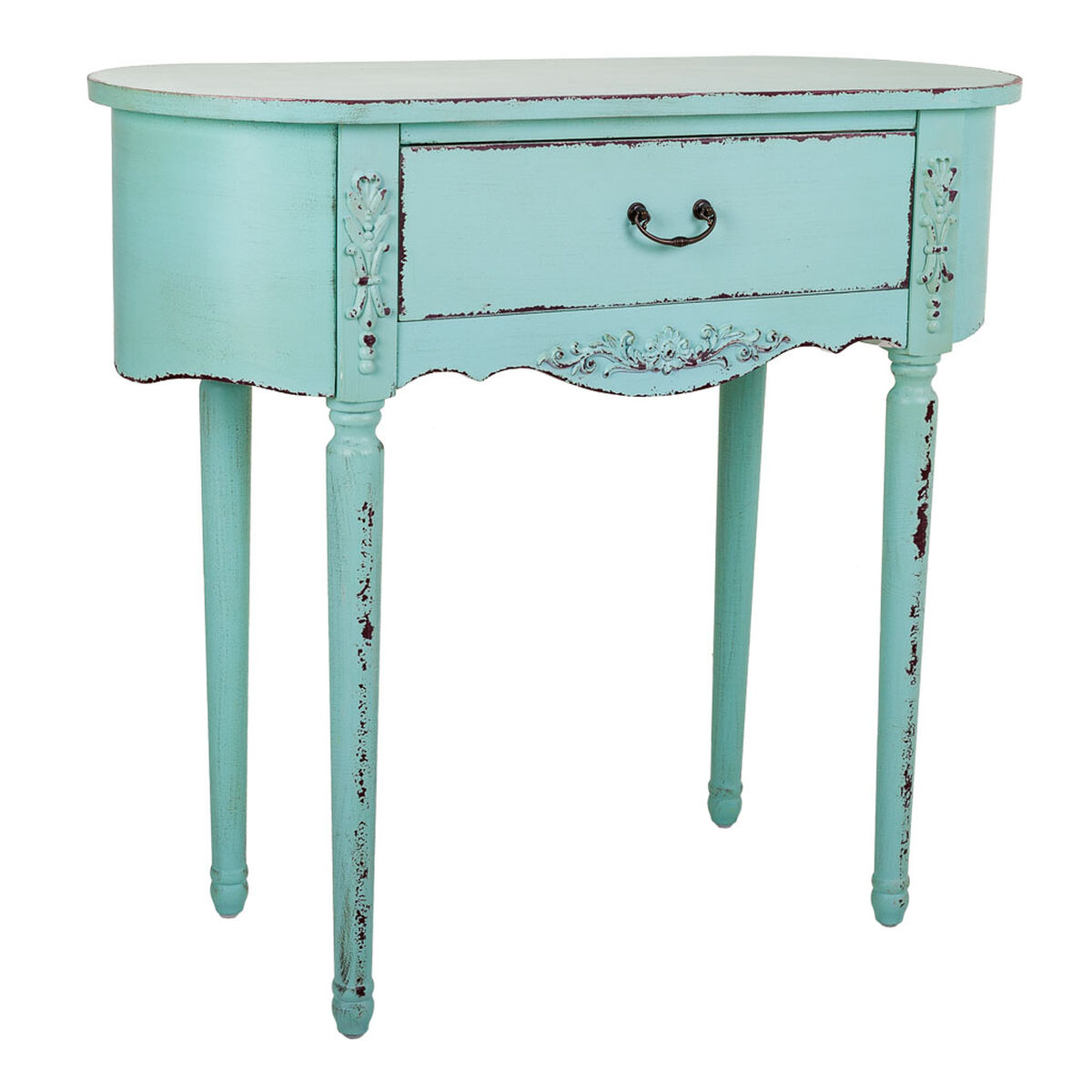 Meuble D'entrée Avec Tiroirs Alexandra House Living Bleu Bois D'épicéa Bois Mdf 36 X 80 X 88 Cm