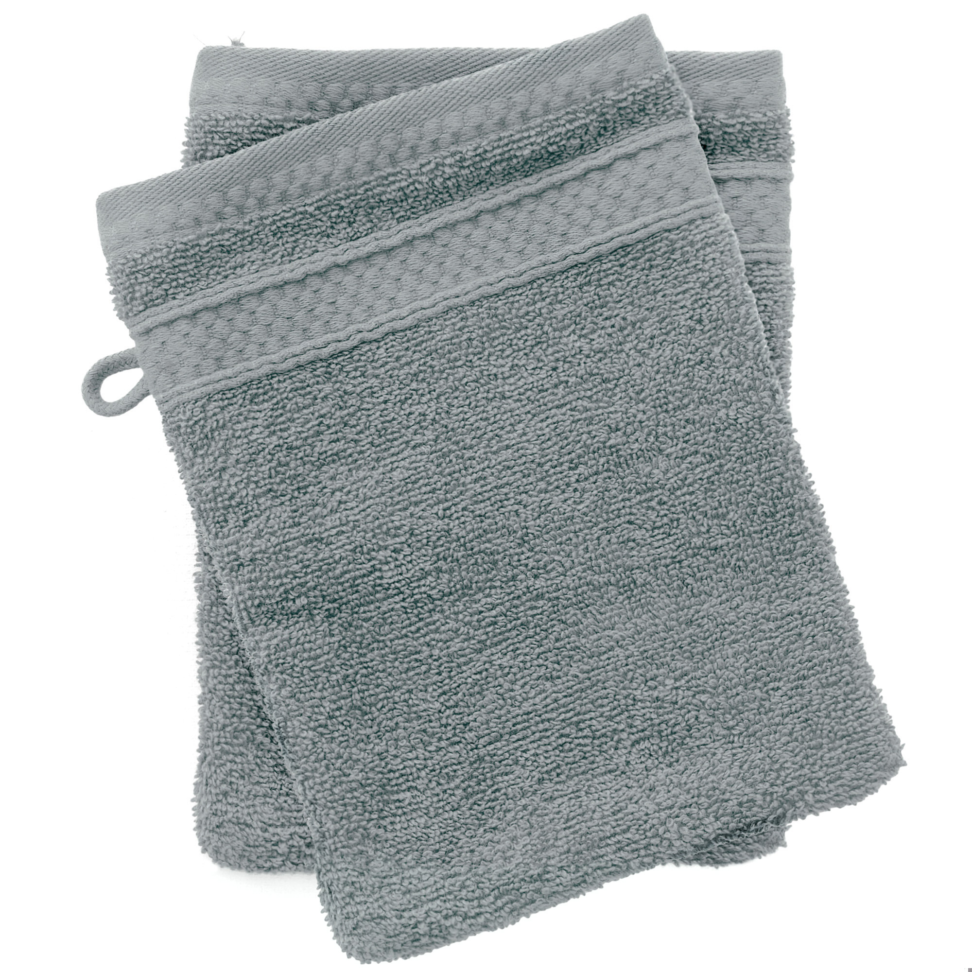 Lot De 2 Gants De Toilette Coton 550g/m2 Naïa Vert Lichen