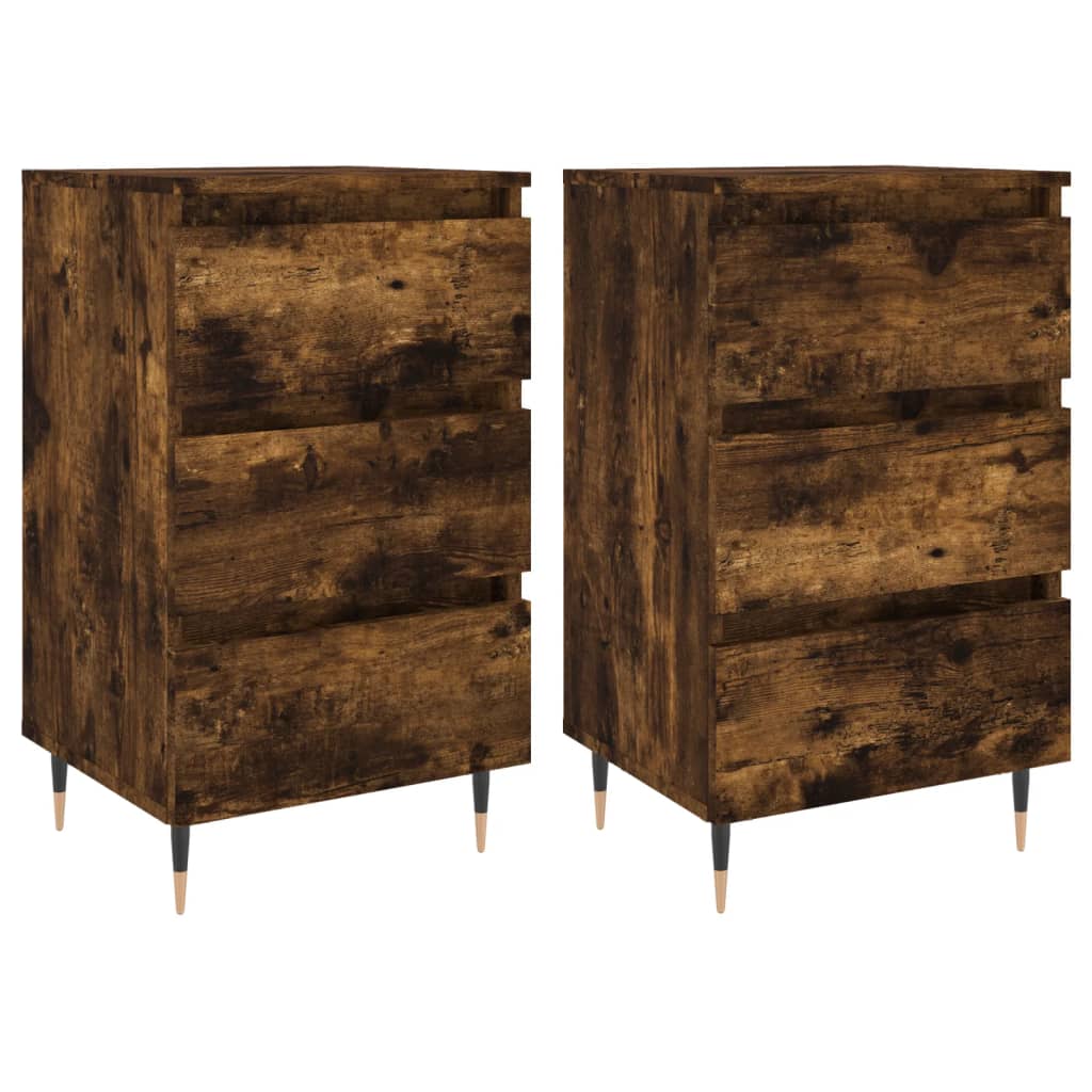 Lot De 2 Tables De Chevet Avec 3 Tiroirs 40 X 35 X 69 Dec035105
