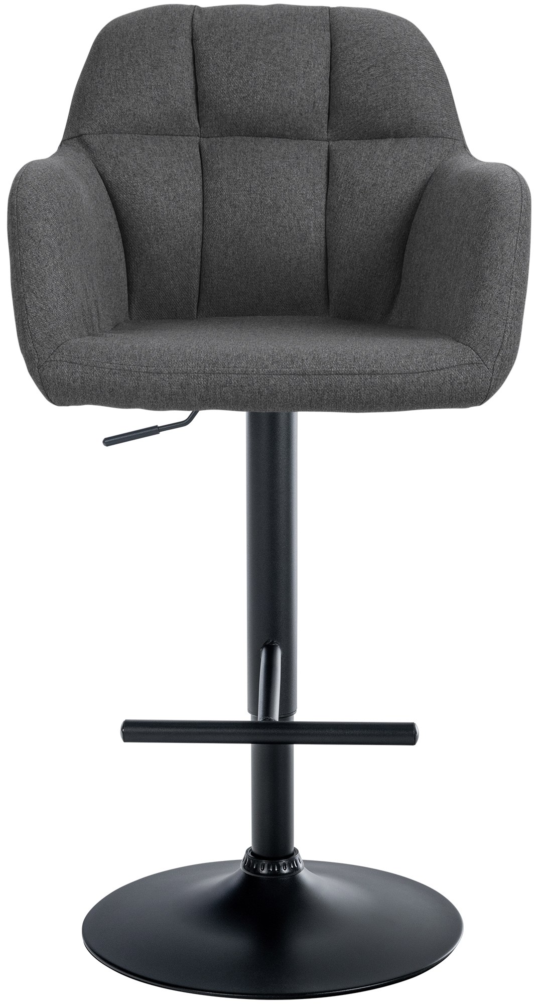 Tabouret De Bar Natoma Tissu Noir Gris Foncé