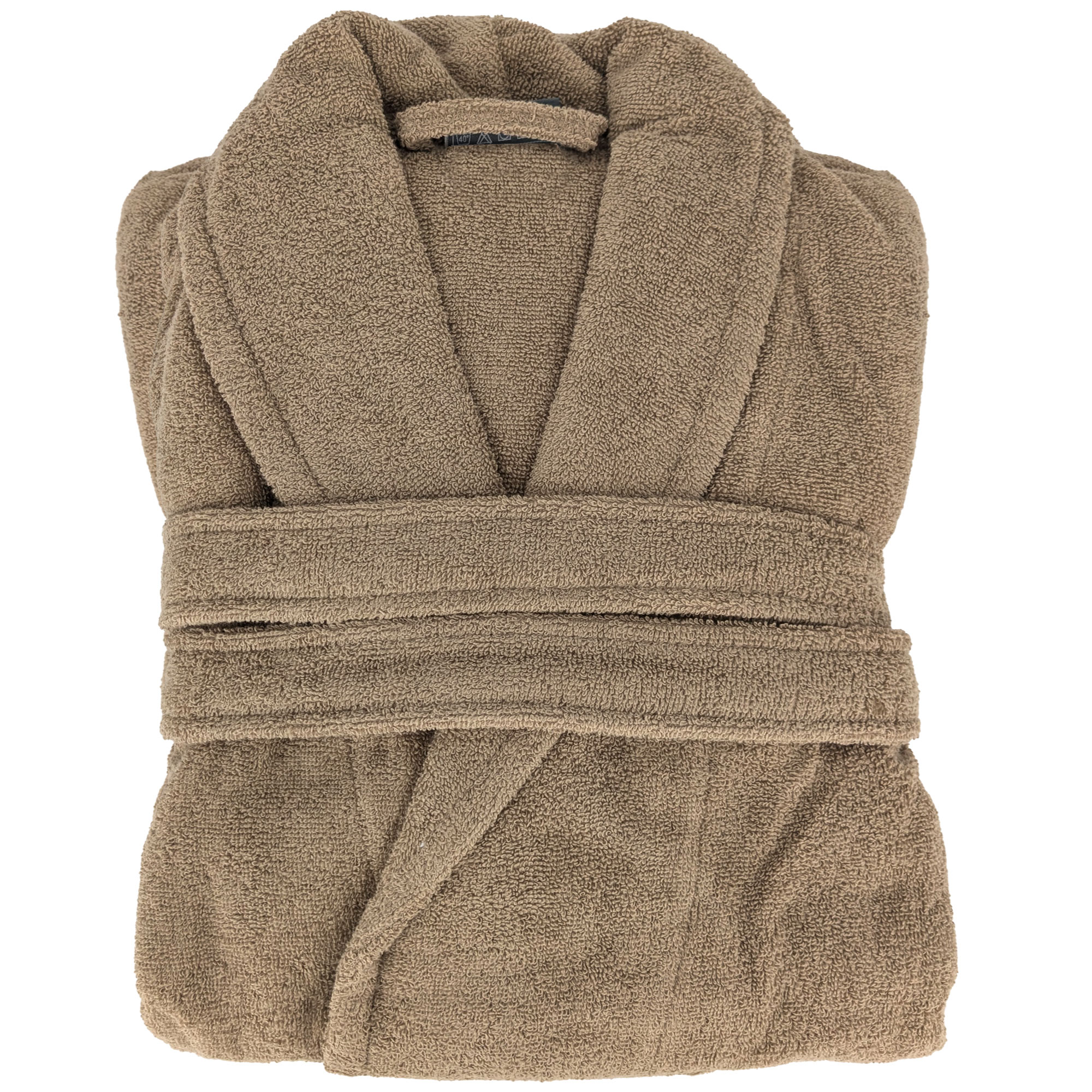 Peignoir Col Châle Naia Éponge Coton Taille Xxl Marron Camel