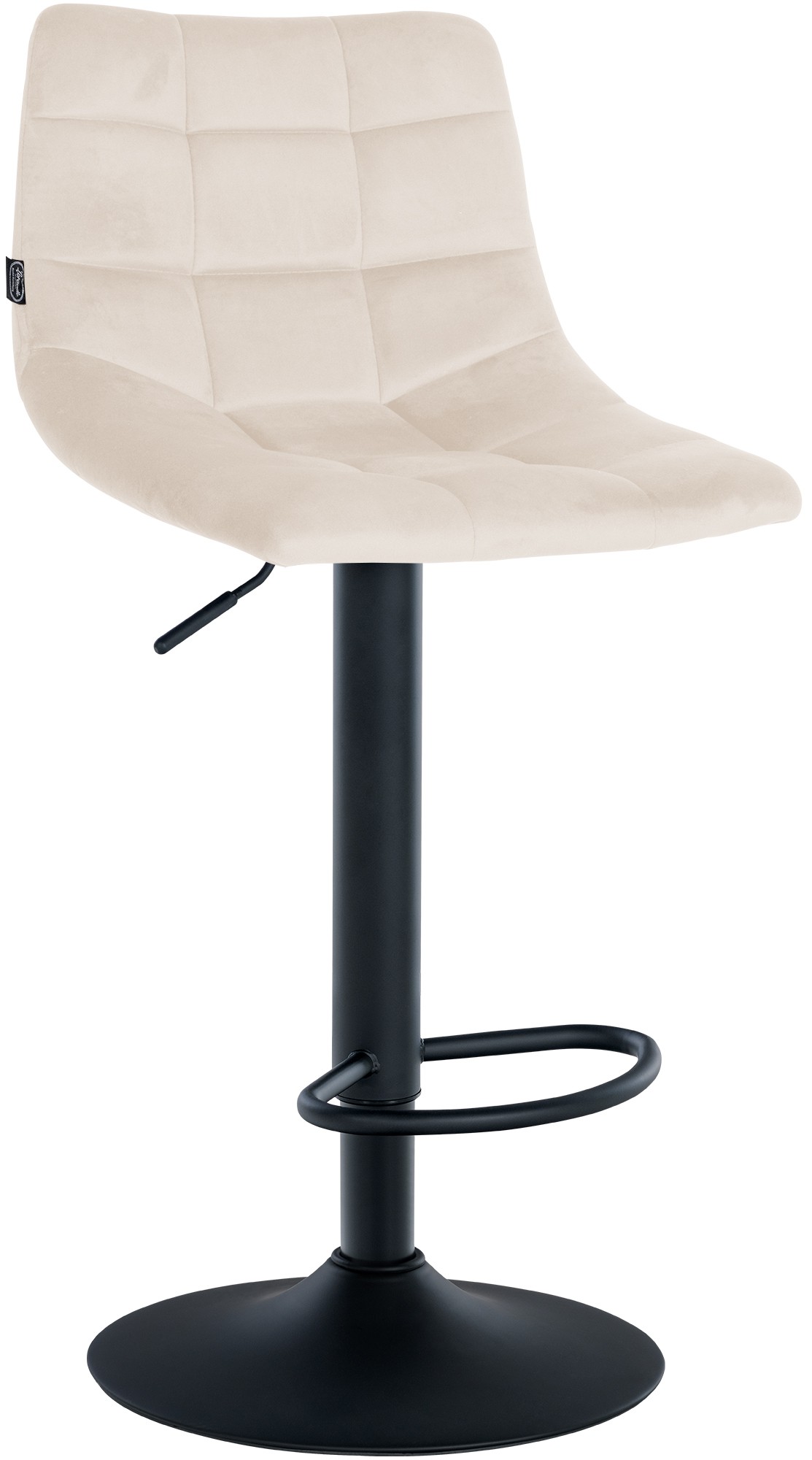 Tabouret De Bar Jerry Velours Noir Crème