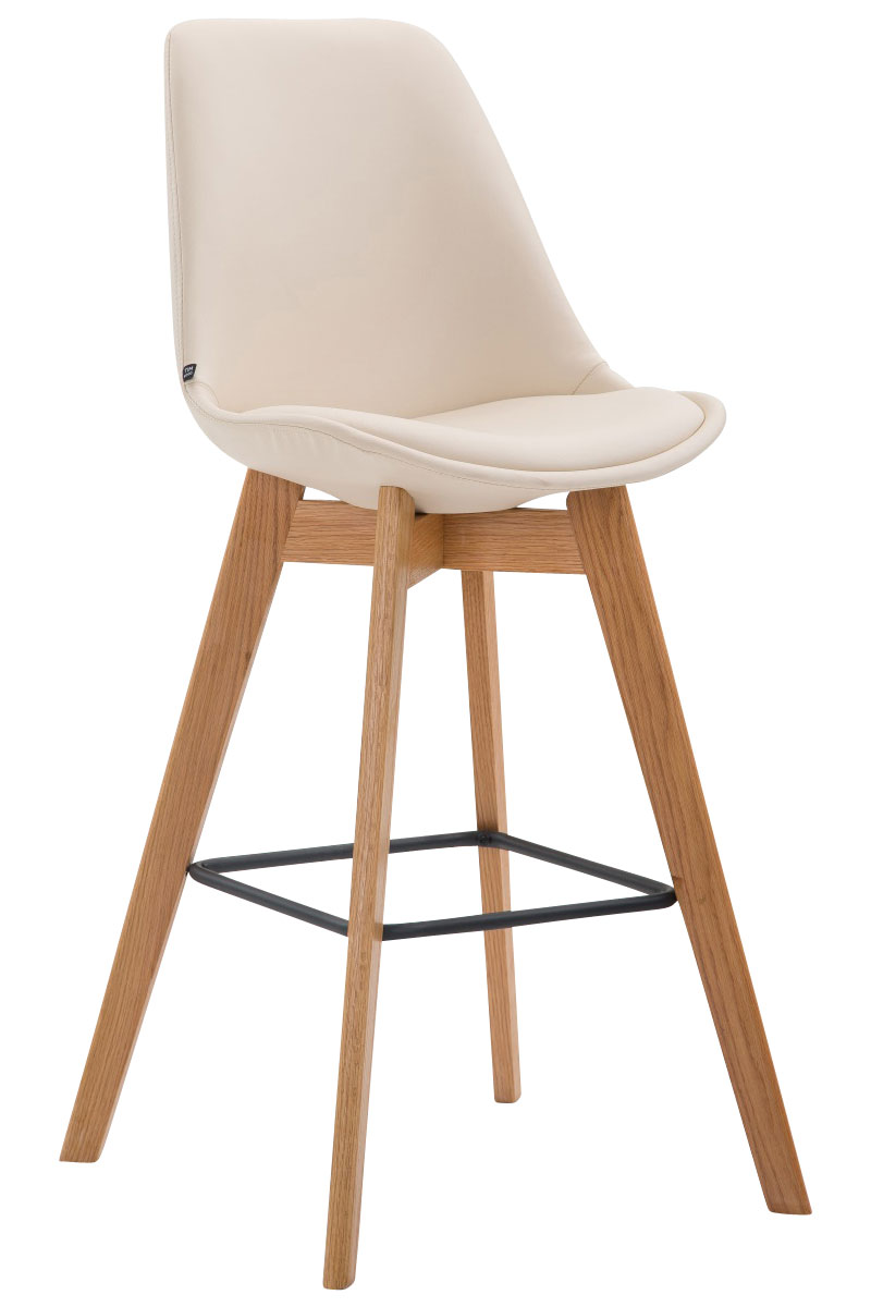 Tabouret De Bar Metz Simili Cuir Natura Crème