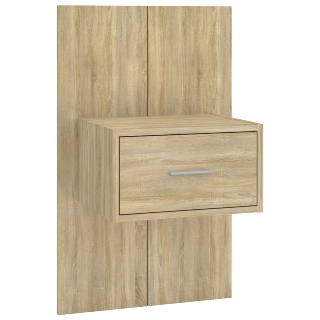 Table De Chevet Murale Avec Tiroir 48,5 X 32,5 X 80 Cm En Bois Dec034279