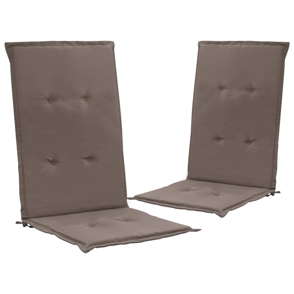 Lot De 2 Coussins De Chaise De Jardin 100% Polyester Imperméable Taupe 120 X Dec021668