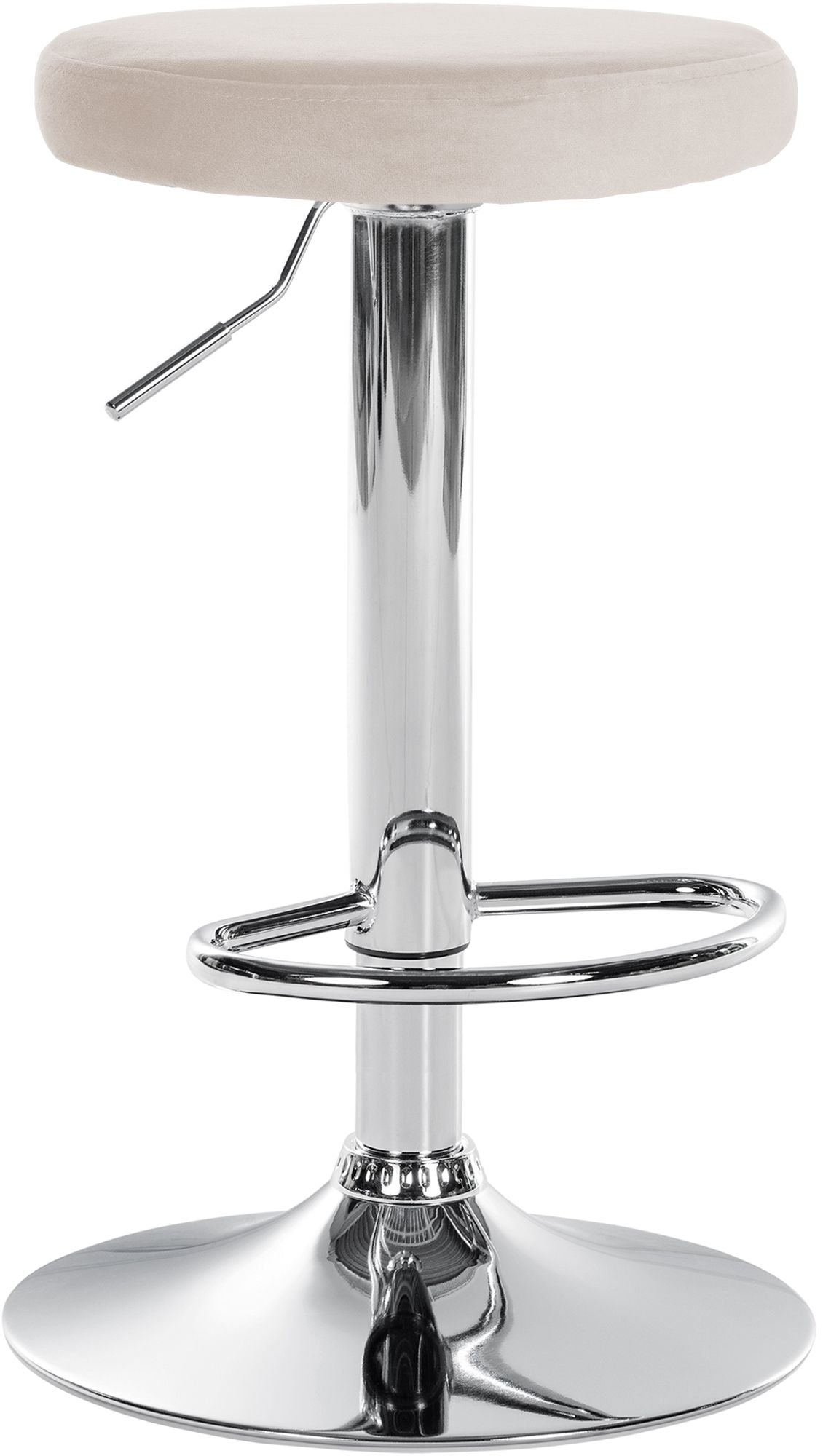 Tabouret De Bar X1 Design Simple Hauteur Réglable Revêtement En Velours Crème Pieds En 10_0005347