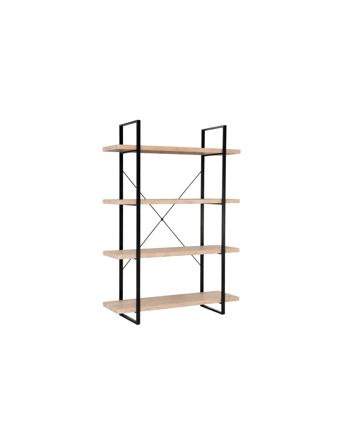 Meublorama - Tagère Industrielle Shelves - 4 Niveaux - Bois Et Métal - Design Loft Tendance