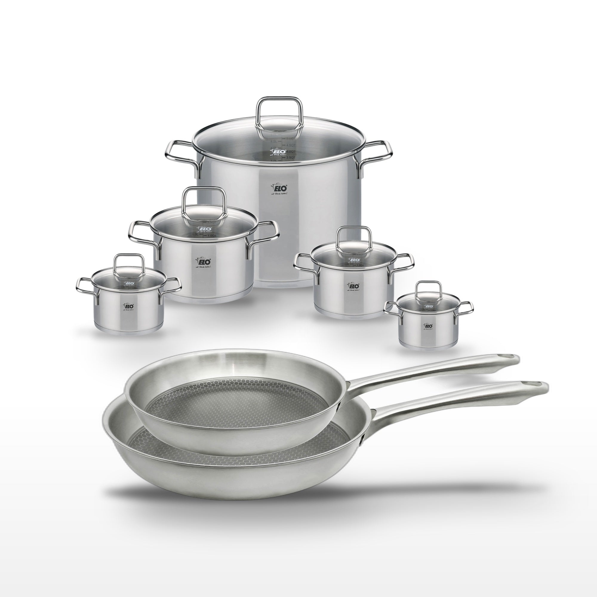 Batterie De Cuisine 2 Poêles 24/28cm + 5 Faitouts Relief Passion