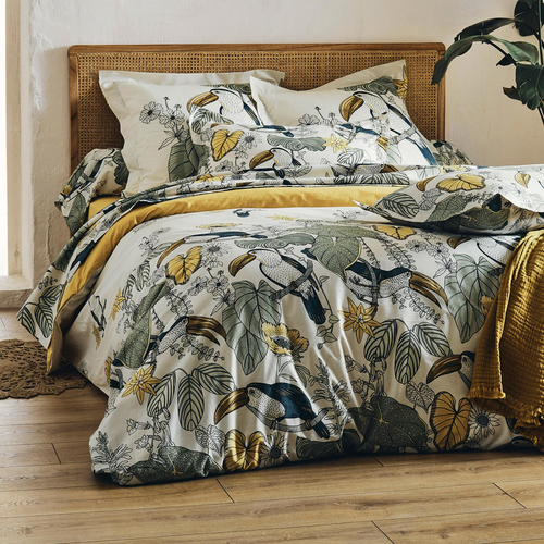 Linnea Toco Housse De Couette Vert Coton 260 X 240 Cm