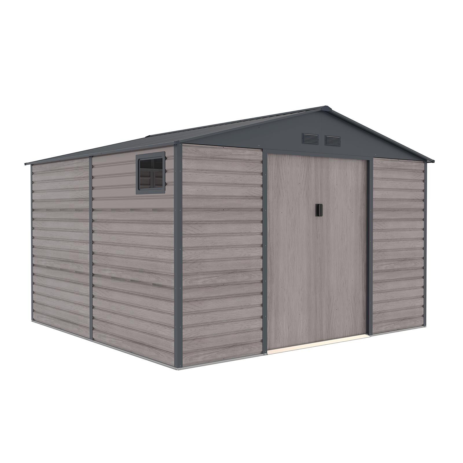 Abri De Jardin En Métal Gardiun Surrey 10,85 M2 Extérieur 340x319x226 Cm En Acier Avec Fenêtre