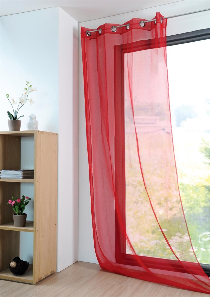Voilage Monna Rouge 135x260 Cm