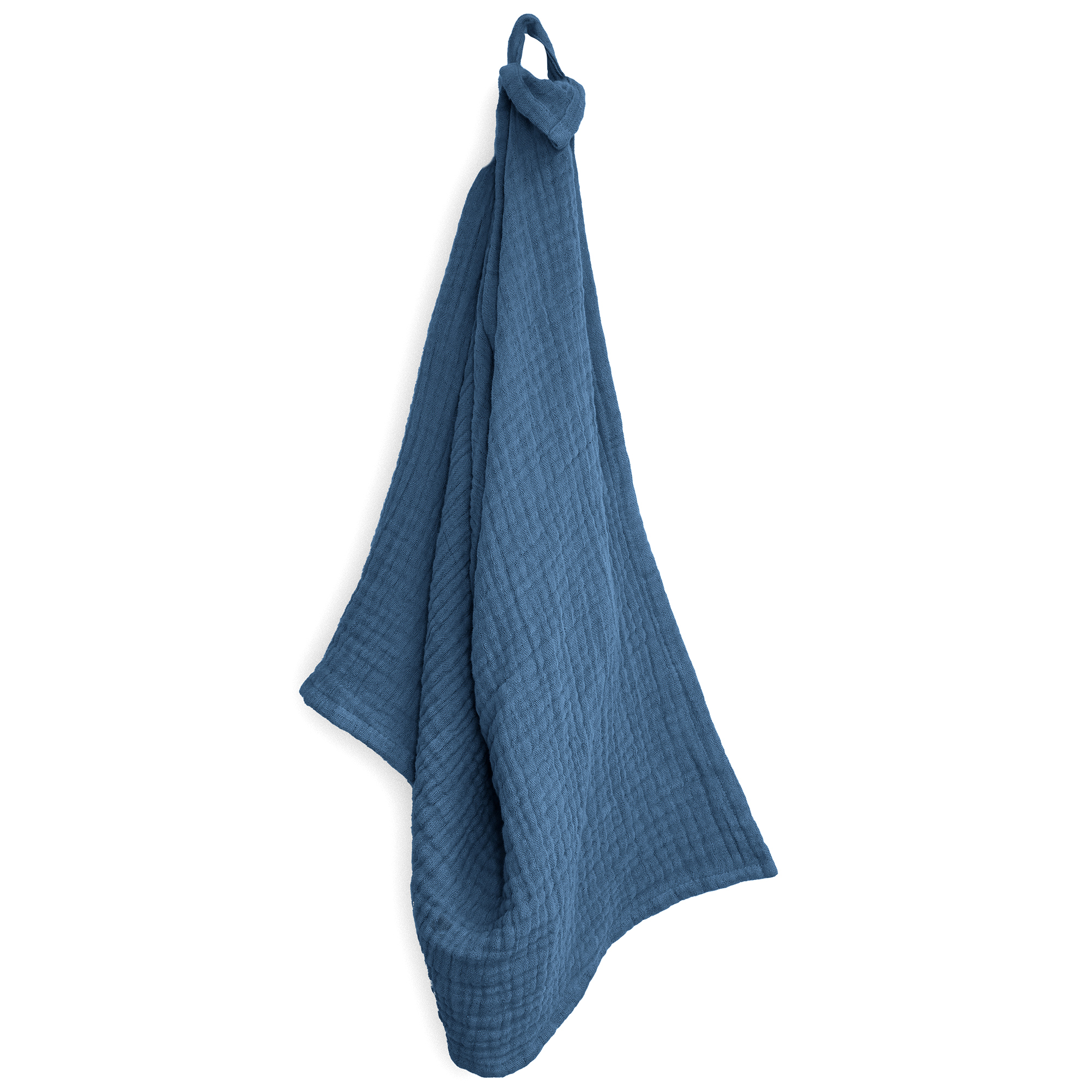 Trio De Torchon De Cuisine 40x60 Cm Mousseline De Coton Kea Table Bleu Marine