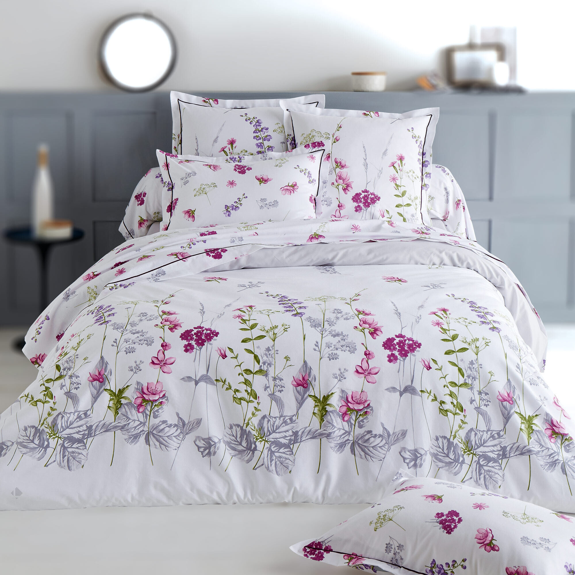 Parure De Lit 140x200 Cm 50x70 Cm En Coton Pretty Blanc