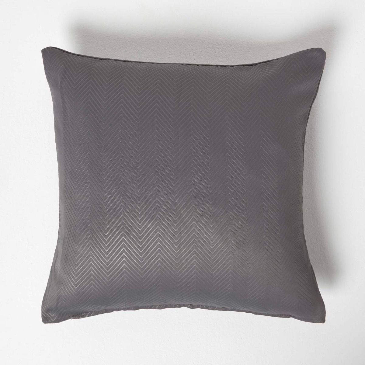 Housse De Coussin À Motif Chevrons Gris Foncé, 45x45cm - Homescapes
