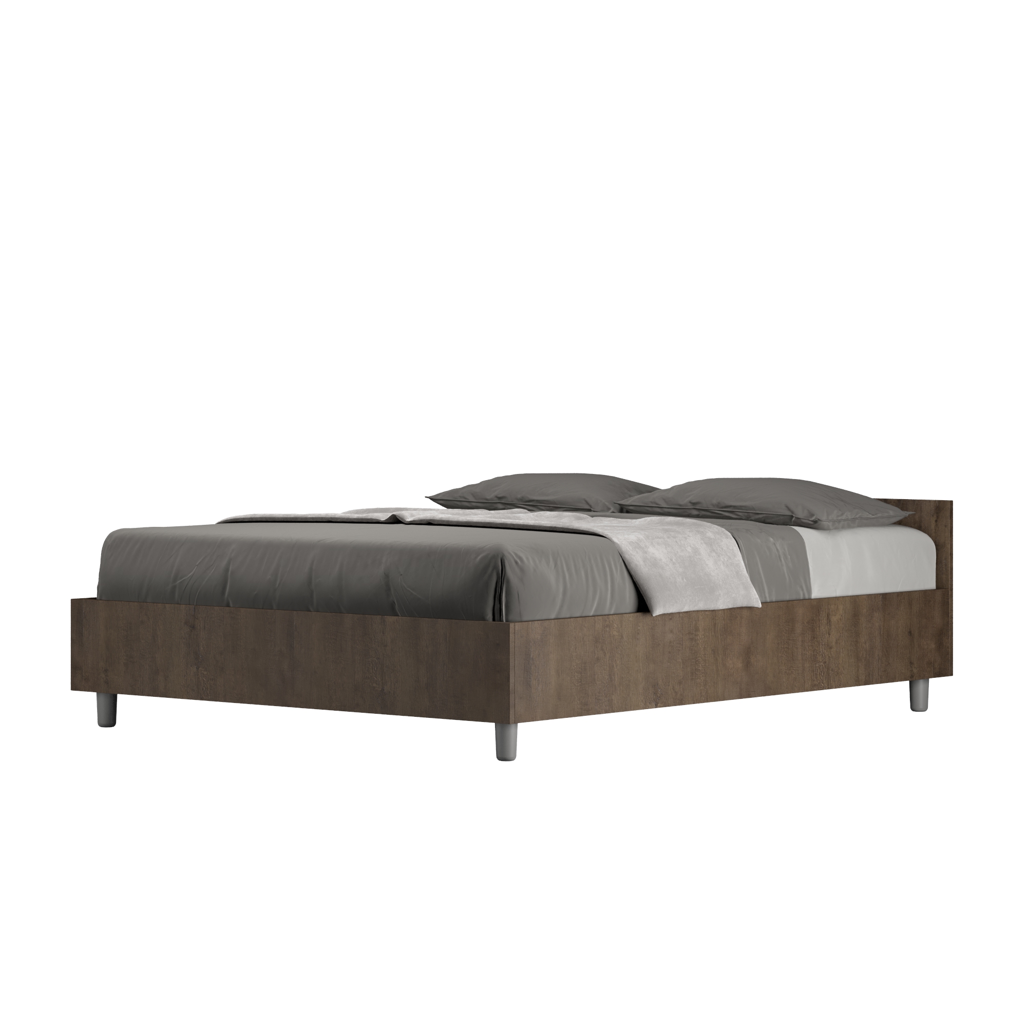 Lit Double Coffre 140x190 Noyer Nuamo