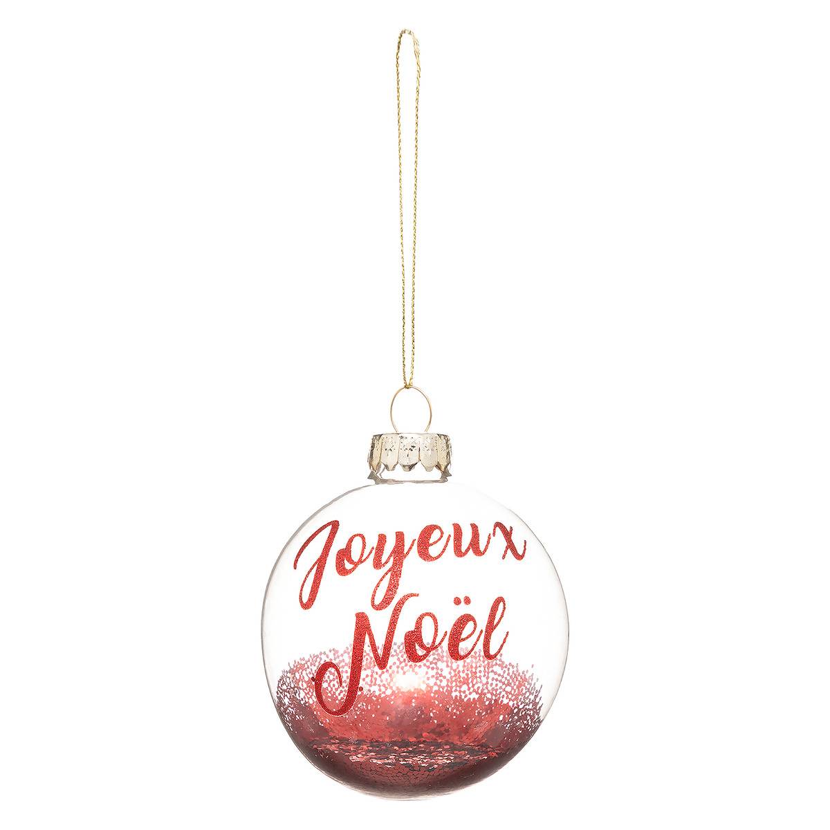 Boule De Noël Joyeux Noël Rouge 70mm En Verre - Feeric Lights & Christmas