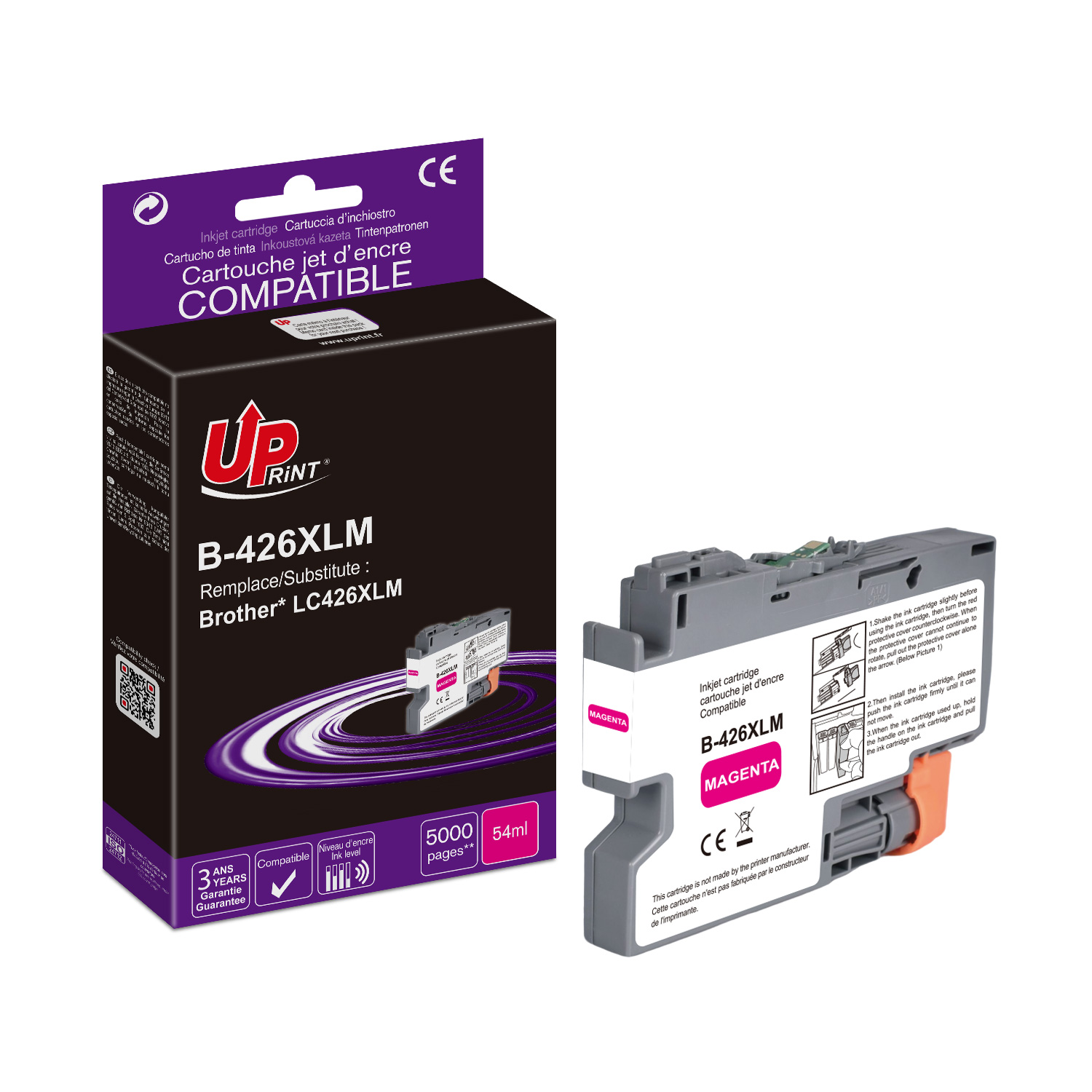 Cartouche Encre Uprint Compatible Brother Lc426xlm Magenta