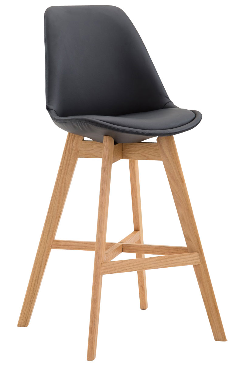 Tabouret De Bar Cannes Simili Cuir Natura Noir