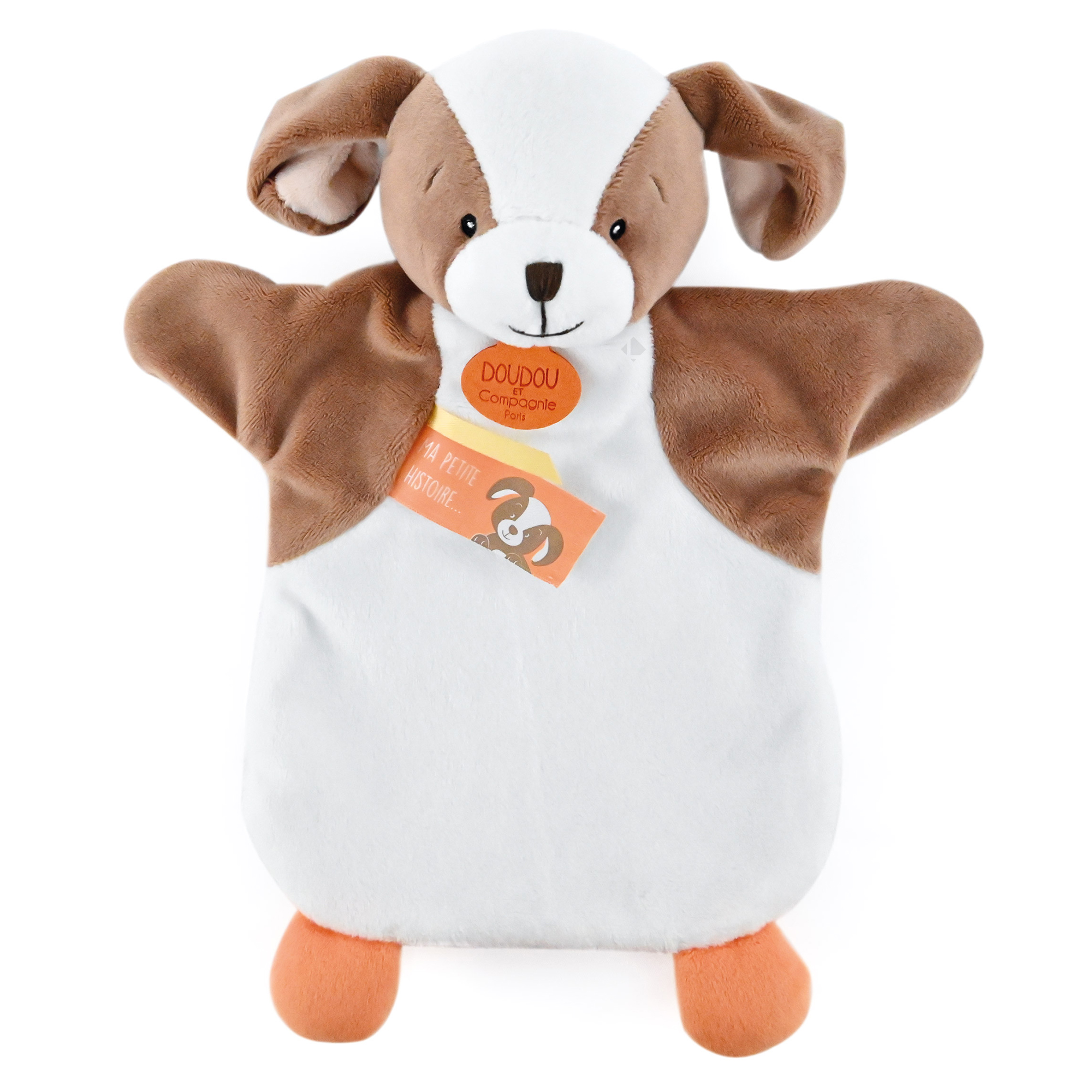 Doudou Marionnette 25 Cm Polyester Les Marionnettes Chien Blanc