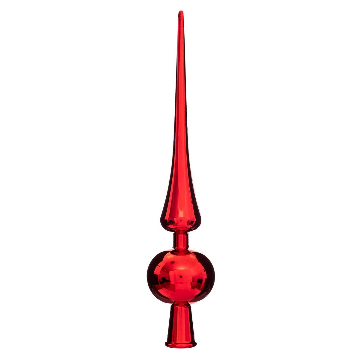 Cimier 1 Boule Brillant Rouge 28cm - Feeric Lights & Christmas