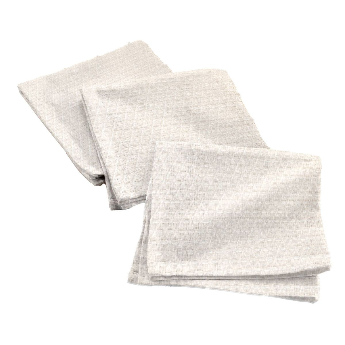 Lot De 3 Serviettes De Table Jacquard "stella" 40x40cm Blanc