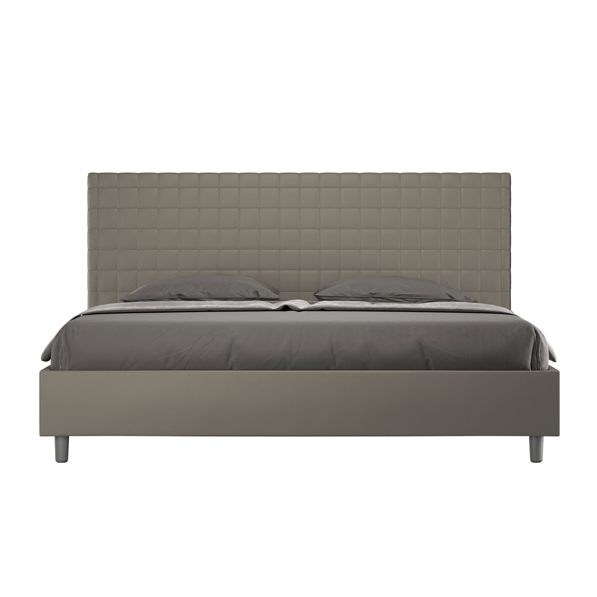 Lit Sans Sommier Rembourré 180x190 Similicuir Cappuccino Sunny