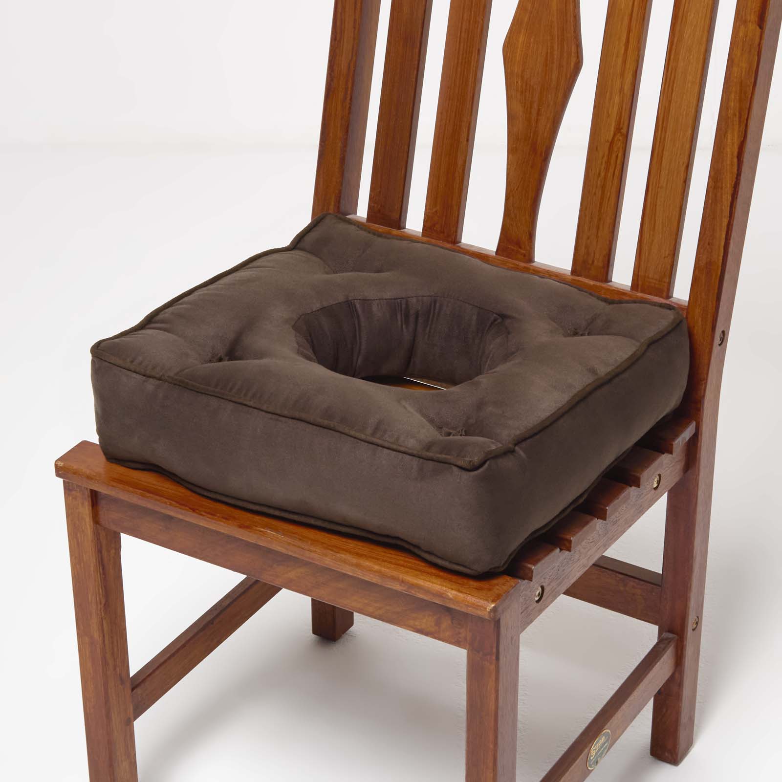 Galette De Chaise Coussin Bouée En Suédine Marron, 40x40x10cm - Homescapes