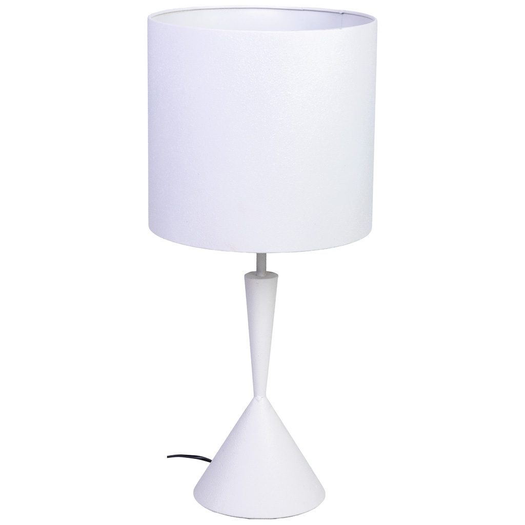 Lampe De Table En Métal Blanc 30x30x52/66h Cm