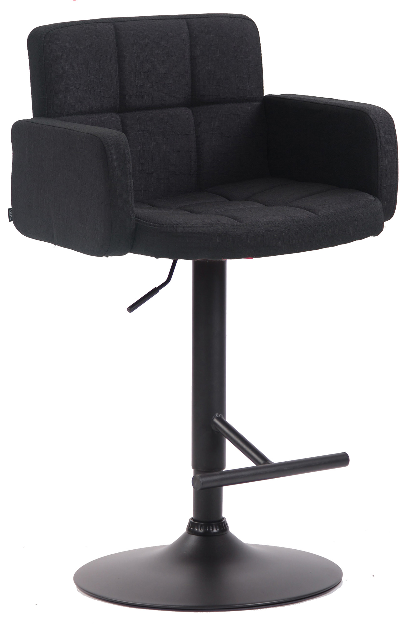 Tabouret De Bar Los Angeles, Tissu Noir Noir