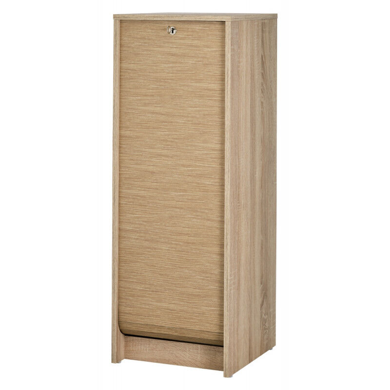 Classeur À Rideau Beaux Meubles Pas Chers 6 Niches 4 Étagères Réglables 103,8 X 37,8 X 38,4 Cm Chêne Naturel