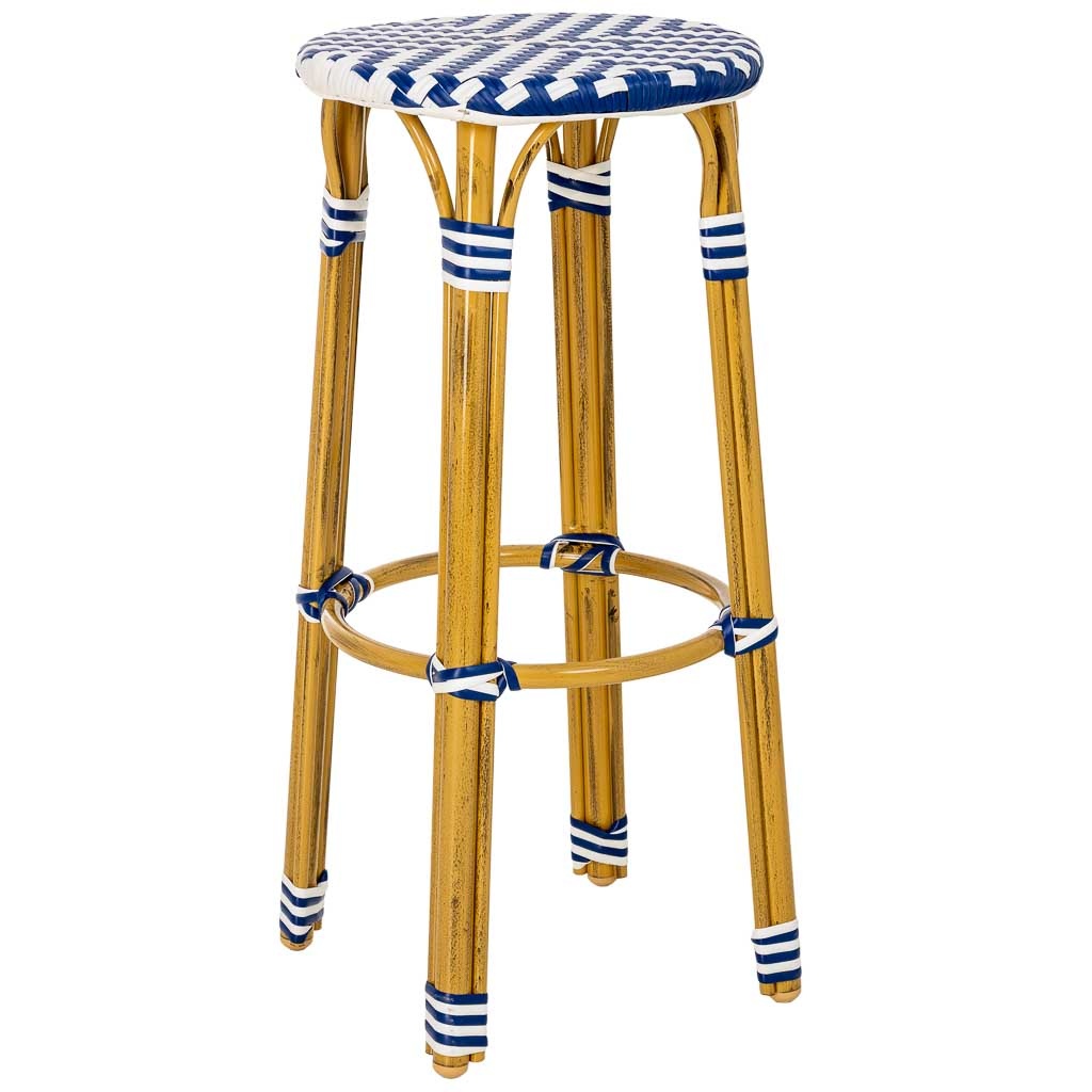 Tabouret De Bar En Rotin Marron 42 X 42 X 75 Cm (h)