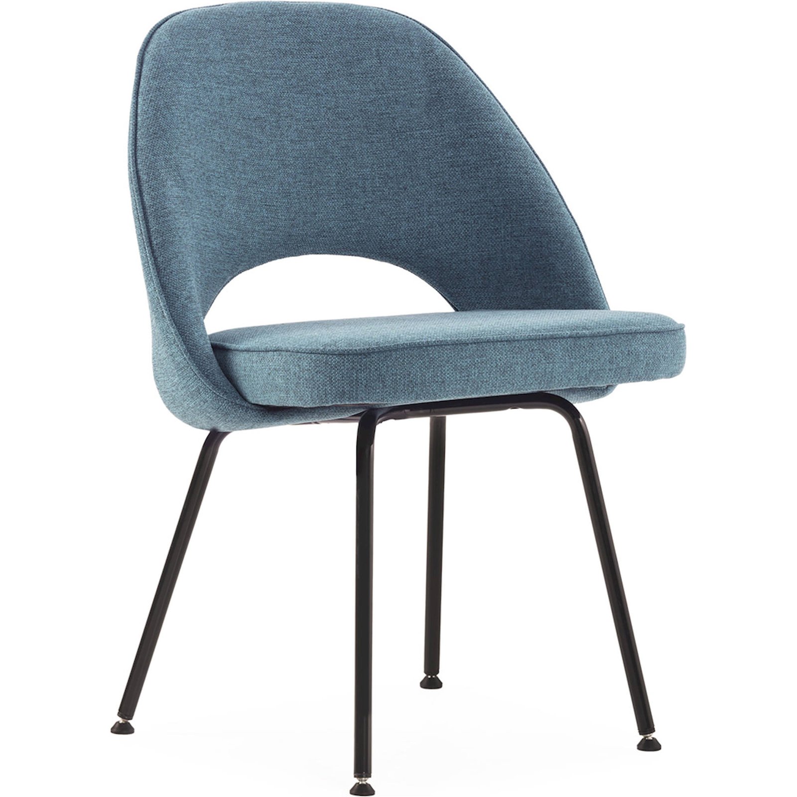 Chaise Bleue En Tissu Au Piètement Noir - Noir Et Bleu