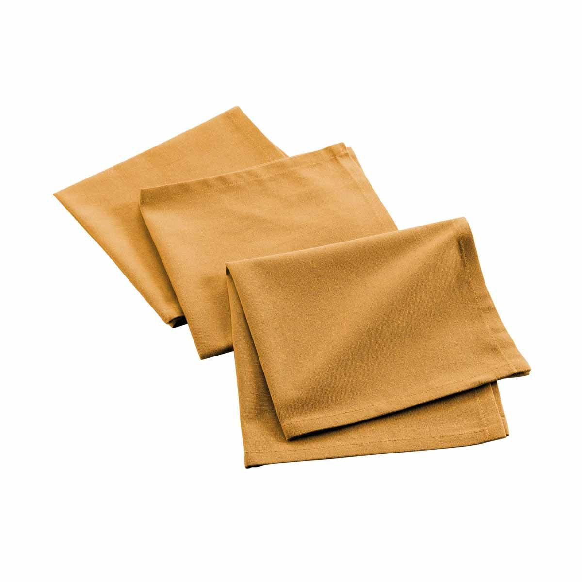 Lot De 3 Serviettes De Table "mistral" 40x40cm Moutarde