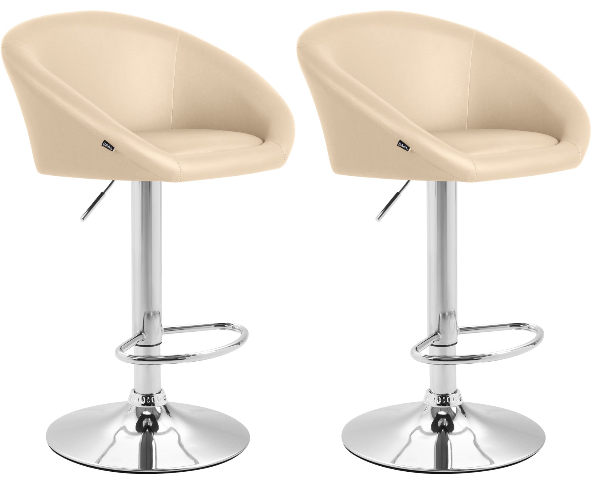 Lot De 2 Tabourets De Bar Chaises Hautes Design Moderne En Pvc Crème Et 10_0004348