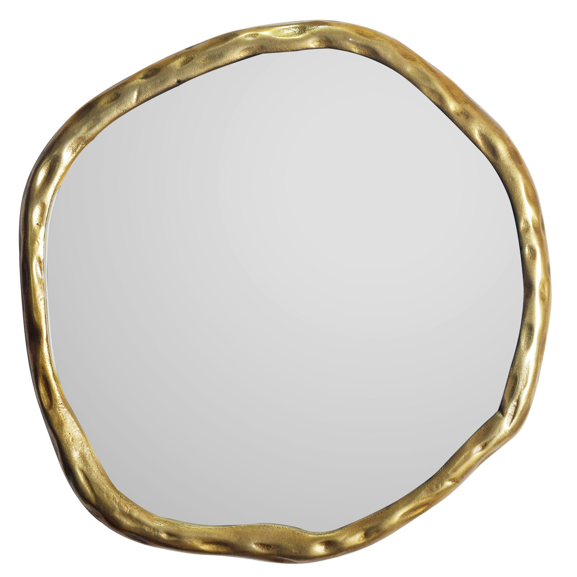 Finebuy Miroir Murale Métal 60x60 Cm Miroir Mur Couloir Grand Doré Asymétrique