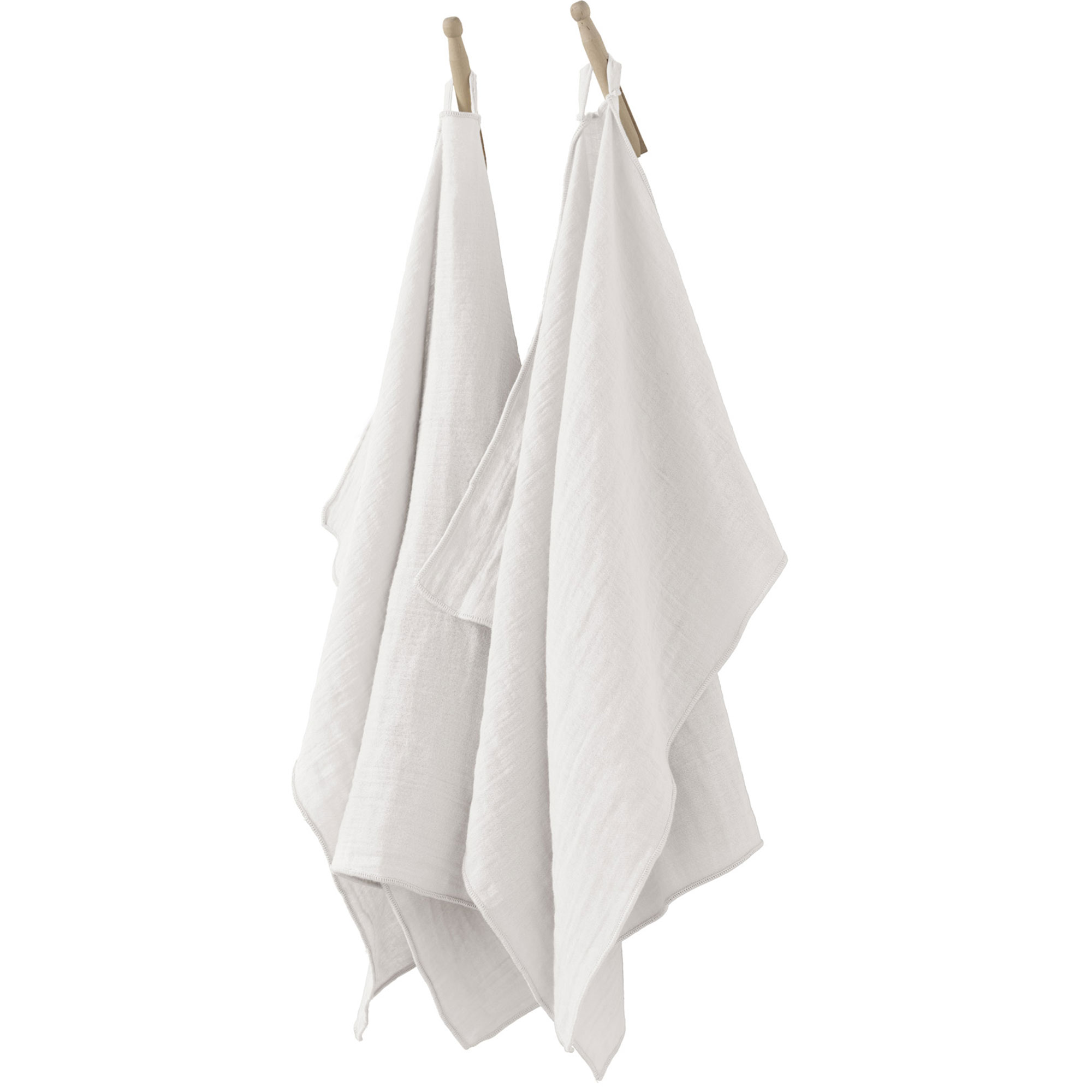 Lot De 2 Essuie-mains 50x70 Cm Gaze De Coton Chantilly