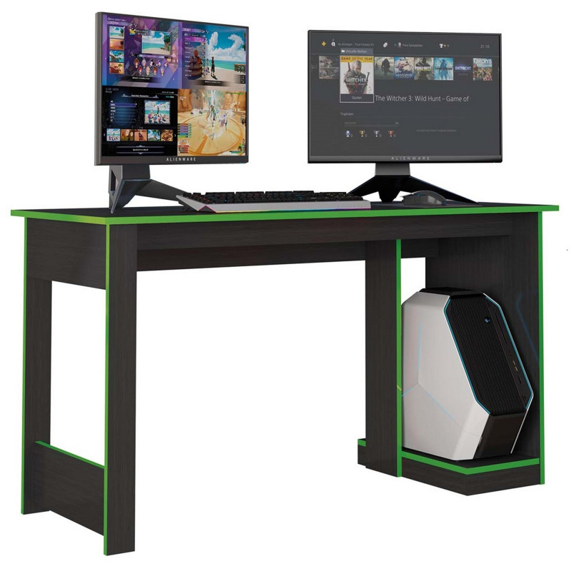 Bureau Gamer Beaux Meubles Pas Chers 136 X 54 X 75 Cm Noir Panneaux De Particules