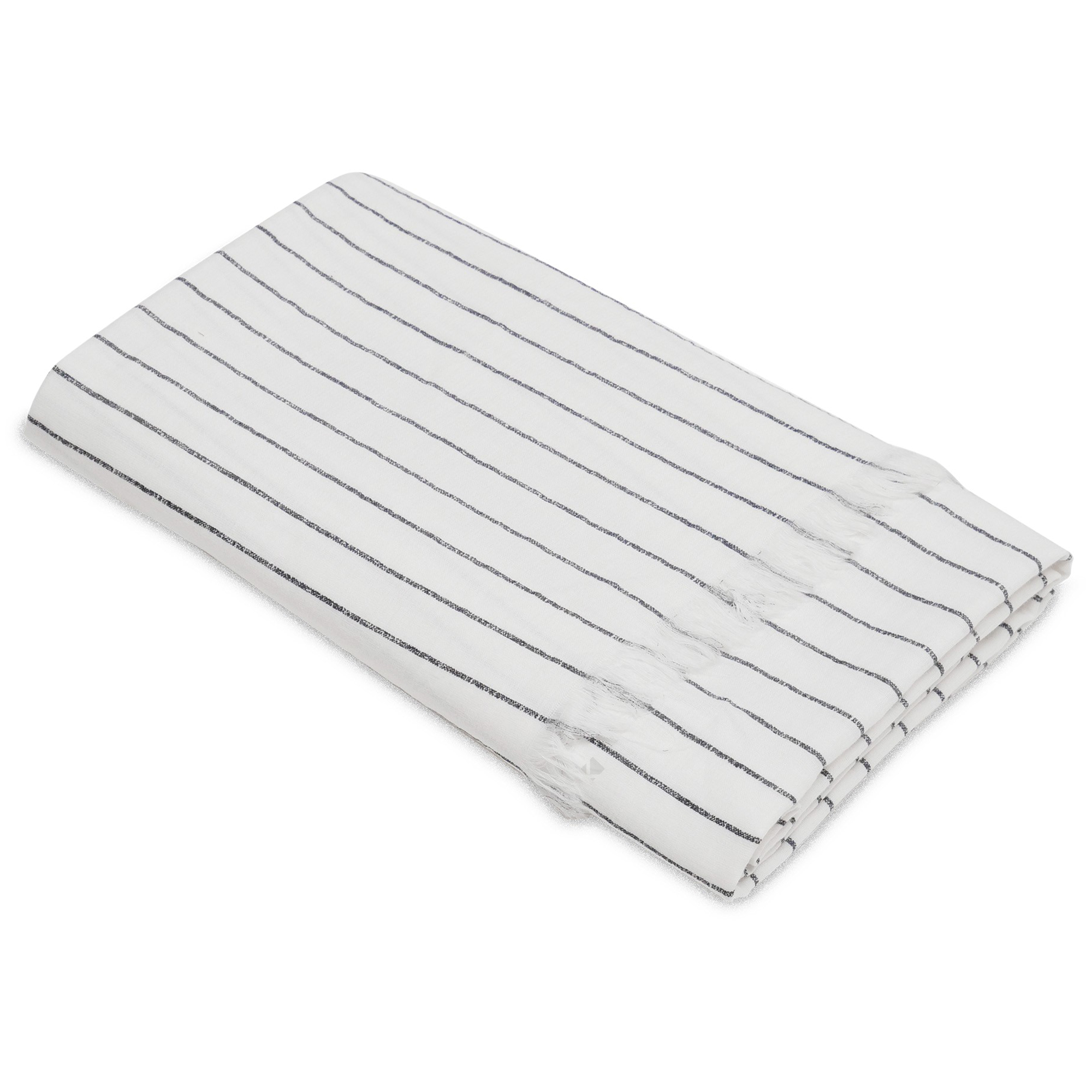 Drap De Plage 95x180 Cm Mousseline De Coton Collection Lana Foutas Avec Franges Neig