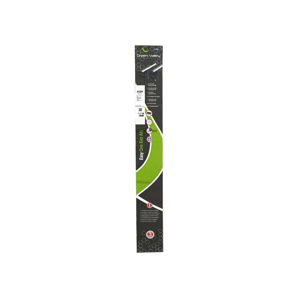 Barres De Toit Green Valley Easy One N°55 Alu Argent/gris Lot De 2 Jusqu'à 75 Kg