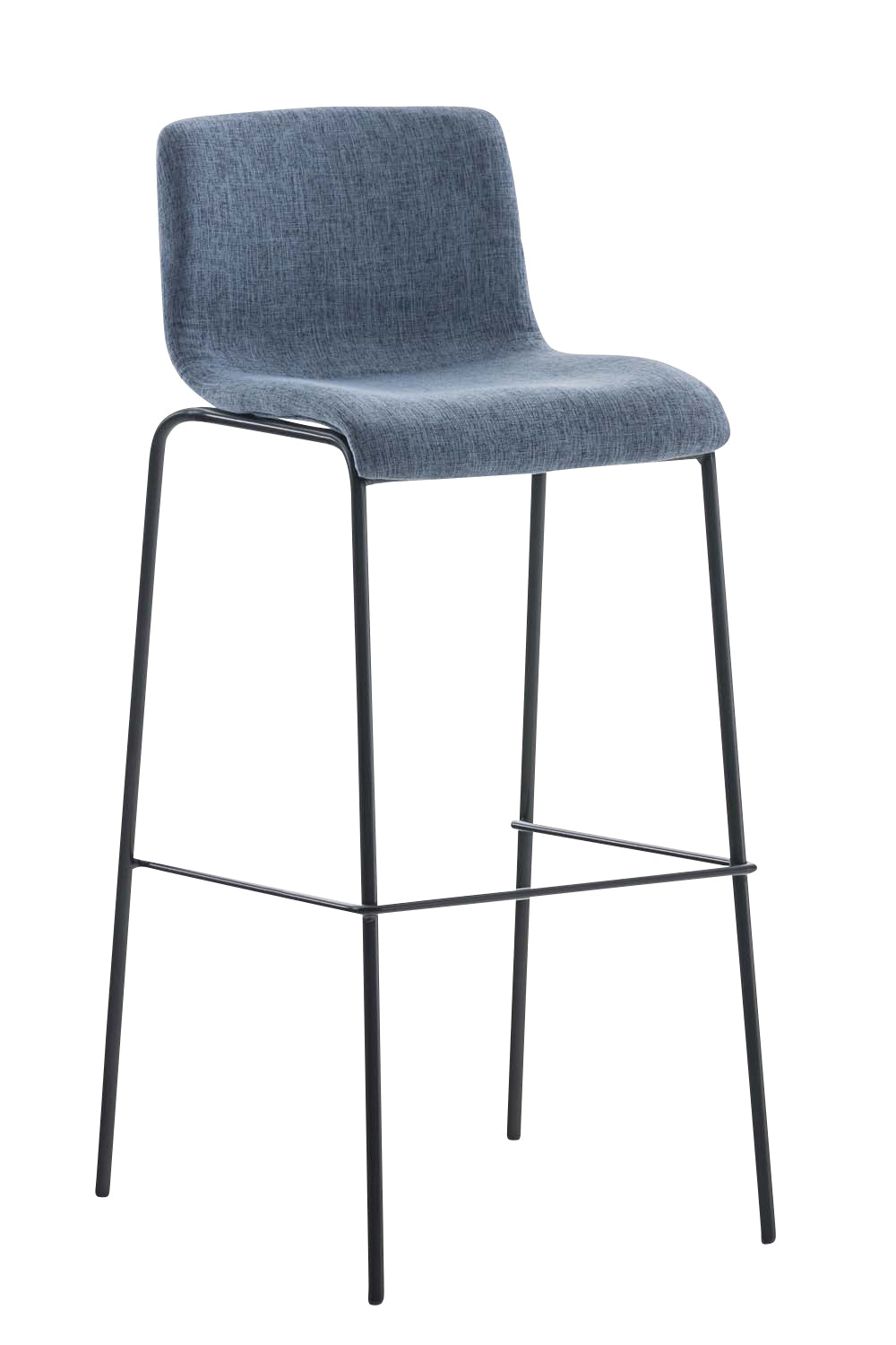Tabouret De Bar X1 Design Moderne Empilable Assise En Tissu Bleu Et 4 Pieds 10_0004952