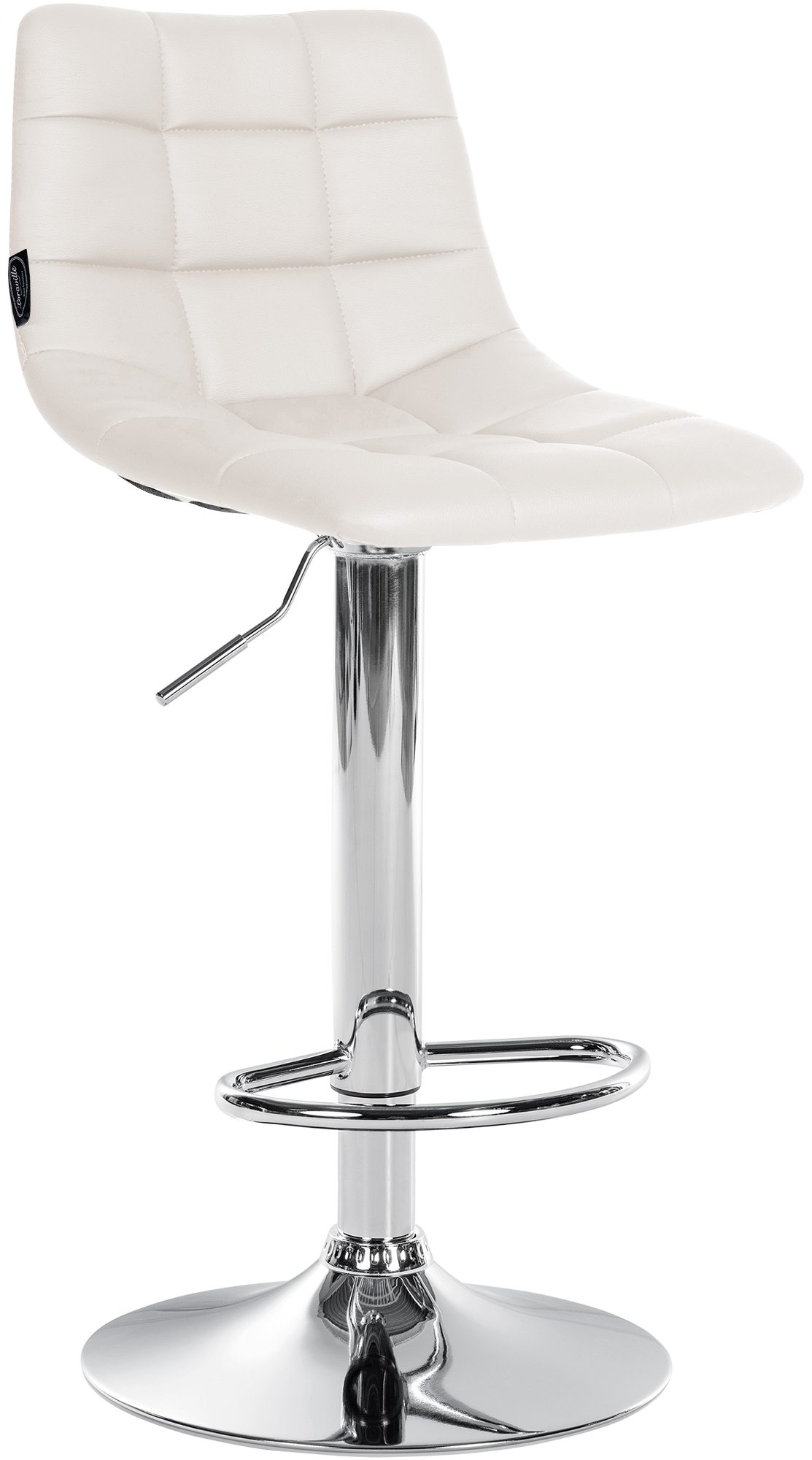 Tabouret De Bar Jerry Simili Cuir Chromé Blanc