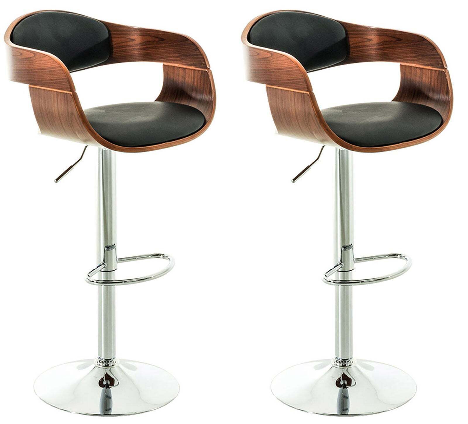 Set De 2 Chaises Hautes Tabouret De Bar Avec Repose-pied Design Moderne Bois Et 10_0000788