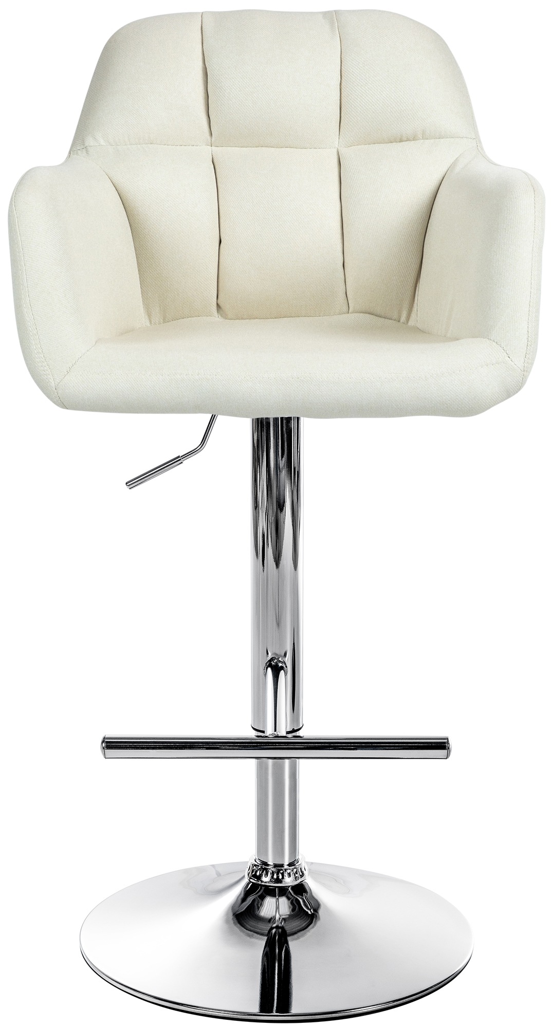 Tabouret De Bar Natoma Tissu Chromé Crème