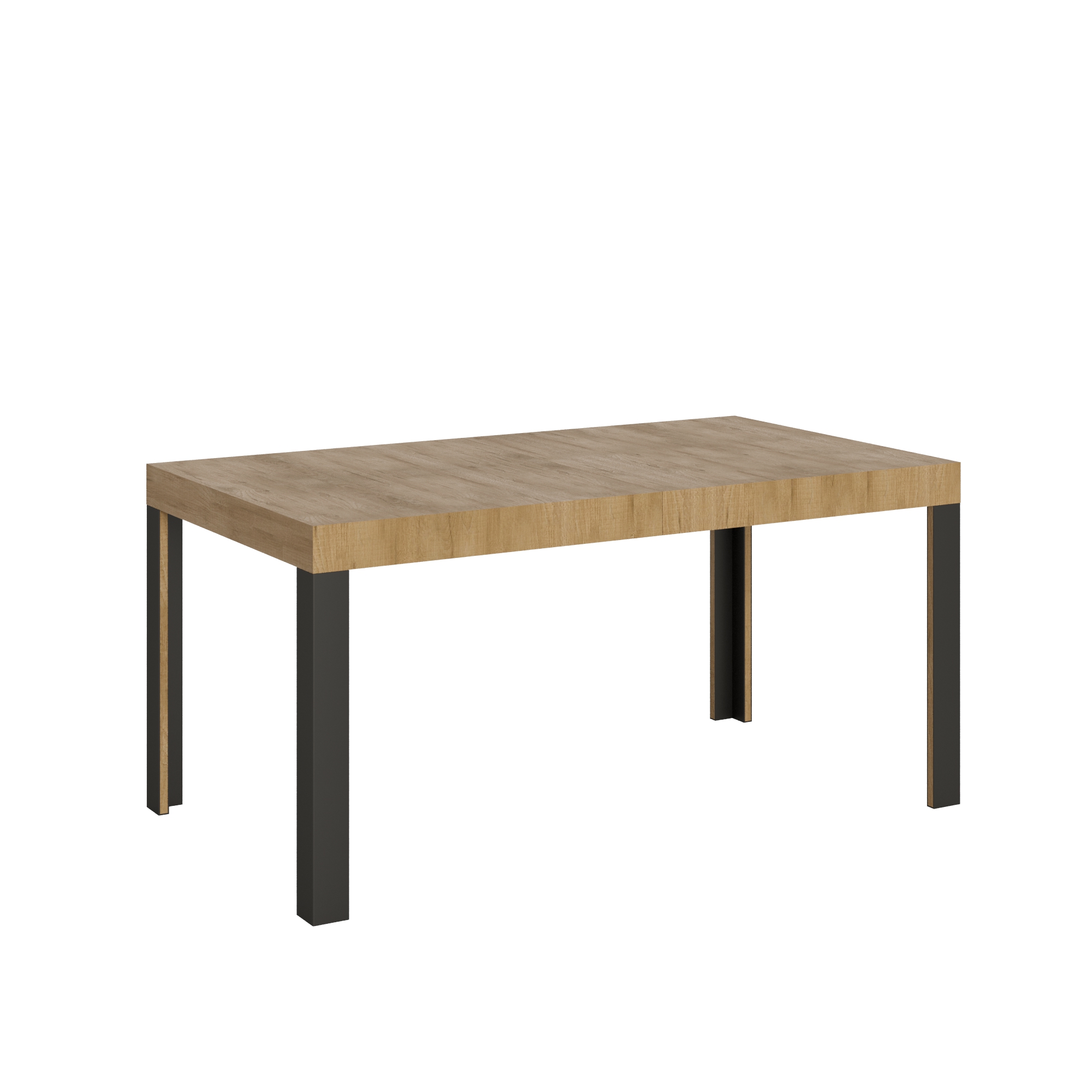 Table Extensible 160/244x80 Cm Linea Chêne Nature Pieds Anthracite