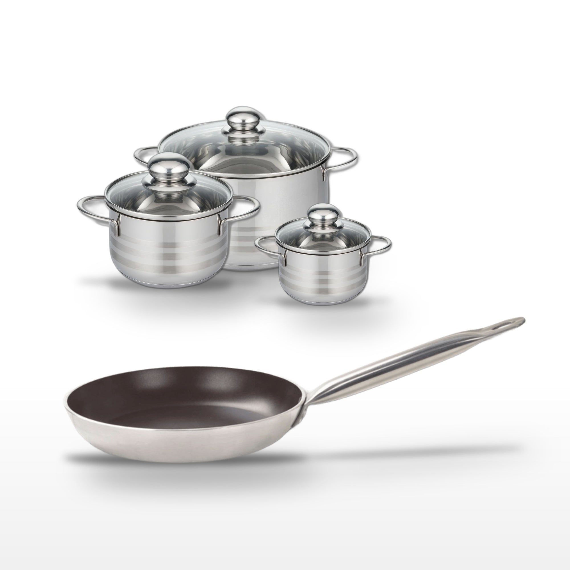 Batterie De Cuisine 1 Poêle 28cm + 3 Faitouts Bistro Line