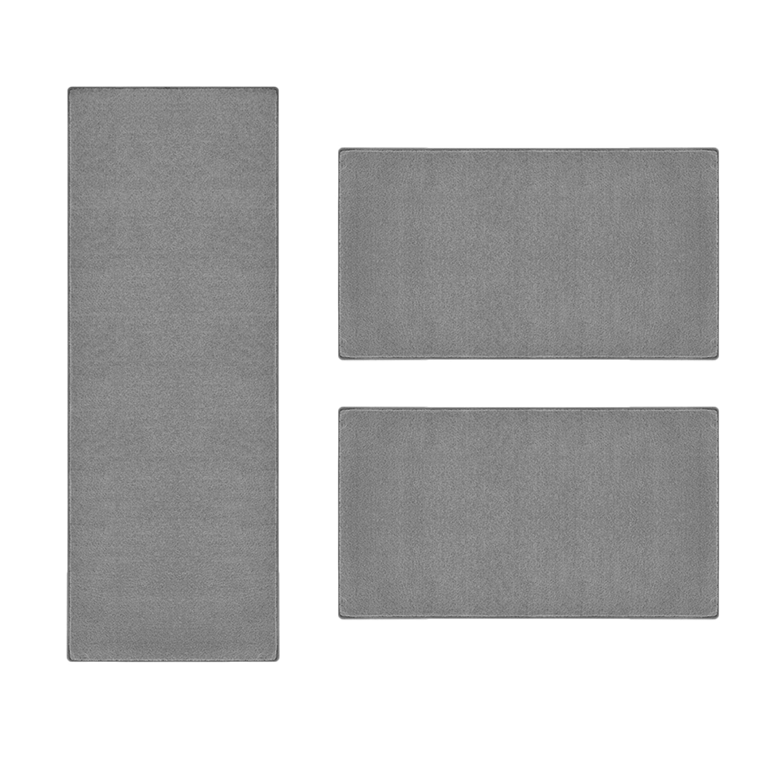 Descente De Lit Dynasty Gris Argenté 1 Tapis 80 X 300 Cm + 2 Tapis 80 X 150 Cm - Floordirekt
