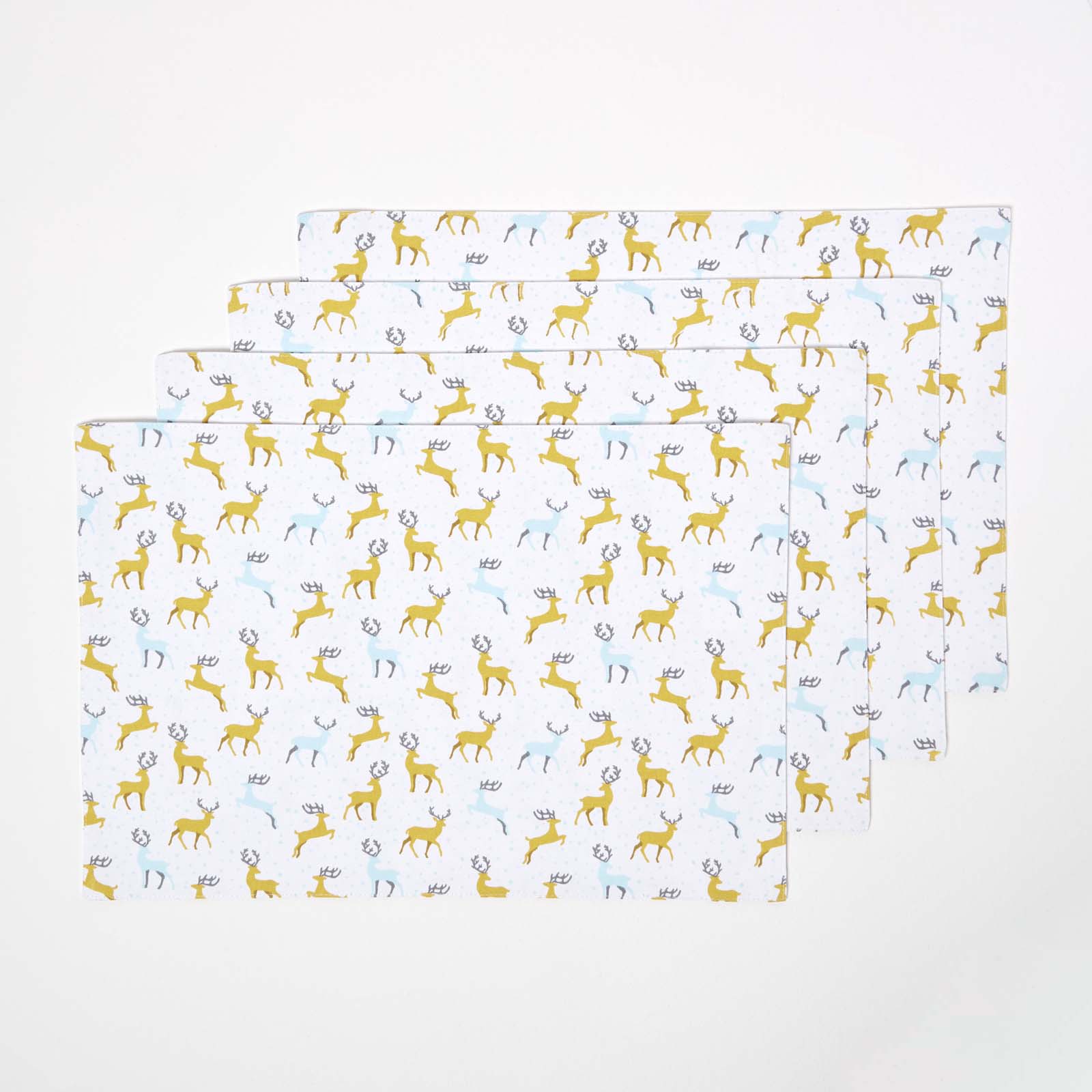 Set De Table Lot De 4 Noël Cerfs Majestueux En Coton - Homescapes