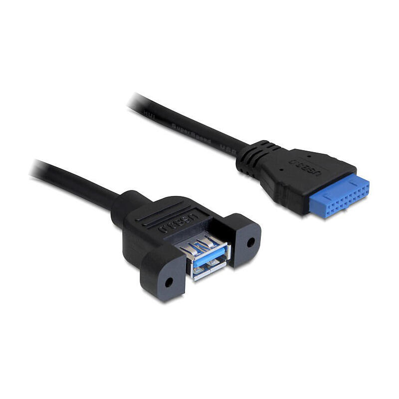 Cable Usb 3.0 F/f Delock 0,5 M Usb Vers Idc Noir